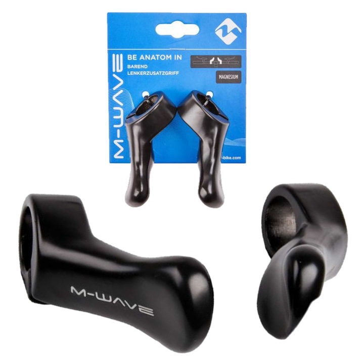 Rogi M-Wave BE Anatom IN, aluminiu, ergonomic, negru, 22,2mm, 1 pereche