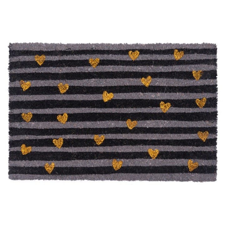 Indavo bejárati szőnyeg, 40x60cm, kókuszrost, csúszásmentes, szürke