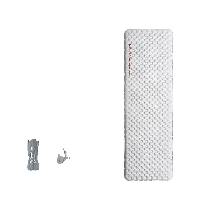 Къмпинг матрак, преносим дизайн, 7см дебелина, 196x64см, бял