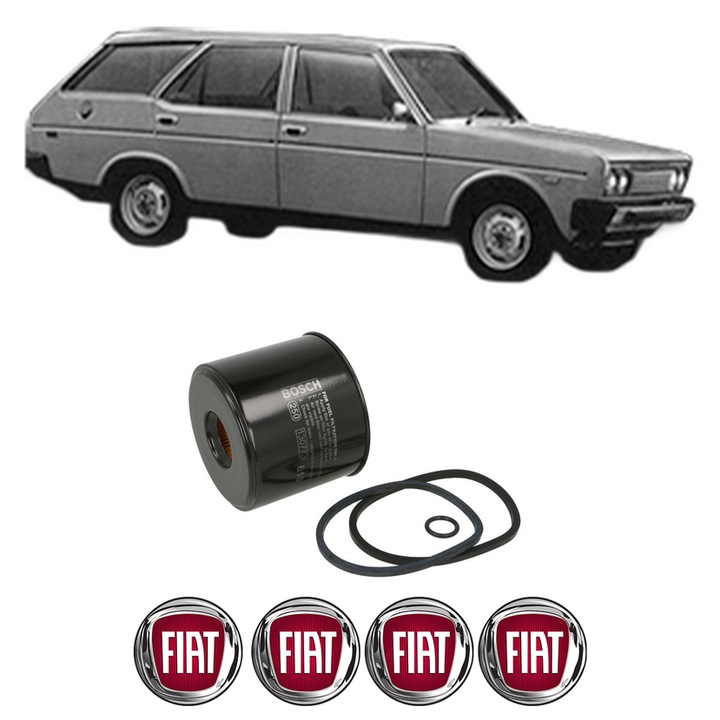Filtru combustibil FIAT 131 Familiare/Panorama (131_) 2.5 Super Diesel (AF) din 1979-1984 KW 53 CP 72 CMC 2445, Bosch, Auto, 4x Stickere auto cu FIAT
