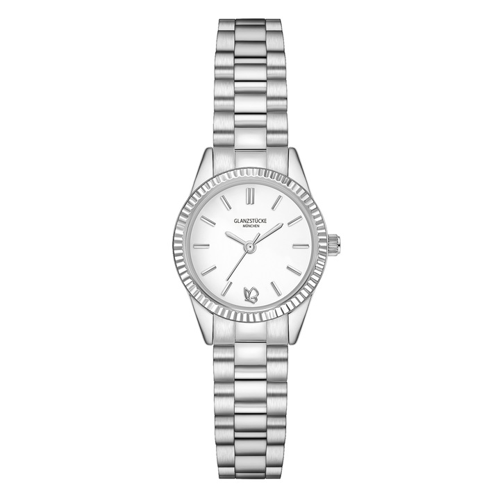 Glanzstücke München, Ceas analog cu bratara metalica, Argintiu