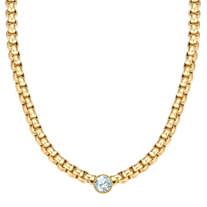 Yokoamii, Colier placat cu aur de 14K si zirconia, Auriu