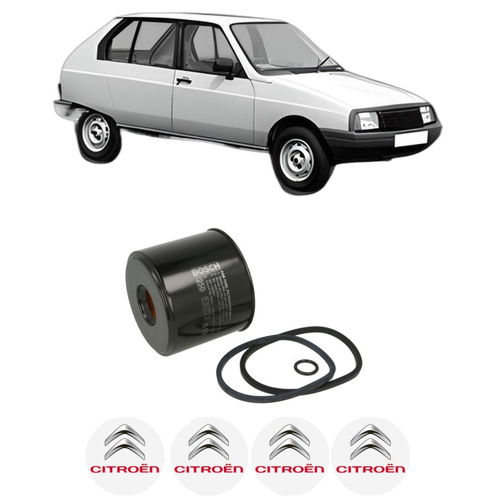 Filtru combustibil CITROEN VISA 17 D din 1984-1991 KW 44 CP 60 CMC 1769, Bosch, Auto, 4x Stickere auto cu CITROEN