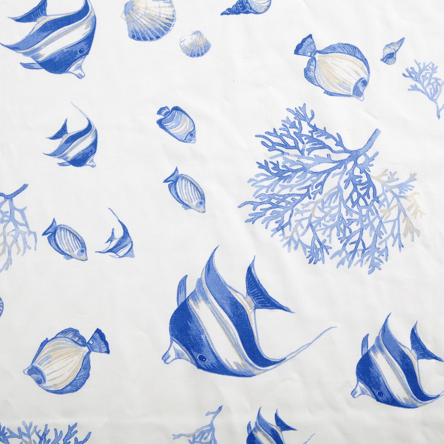 Material textil Tessuto Stampato Pesci Linea Oro bleu cm 300