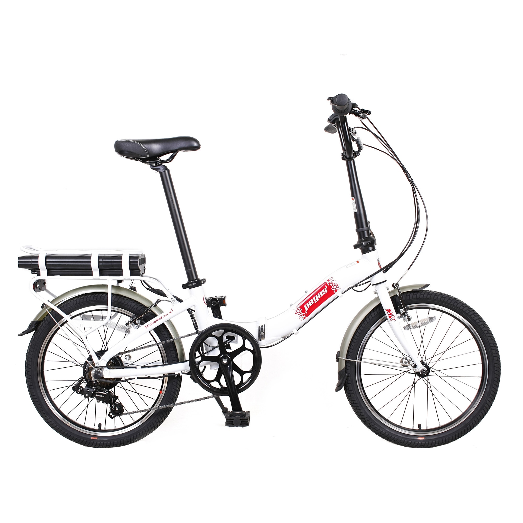Anoi Moral education Inn Bicicleta electrica Pegas Camping Dinamic, aluminiu, autonomie 40 km,  Bafang 220W 36V, acumulator cu 40 celule LG 2800MAh, 7 viteze, alb - eMAG.ro