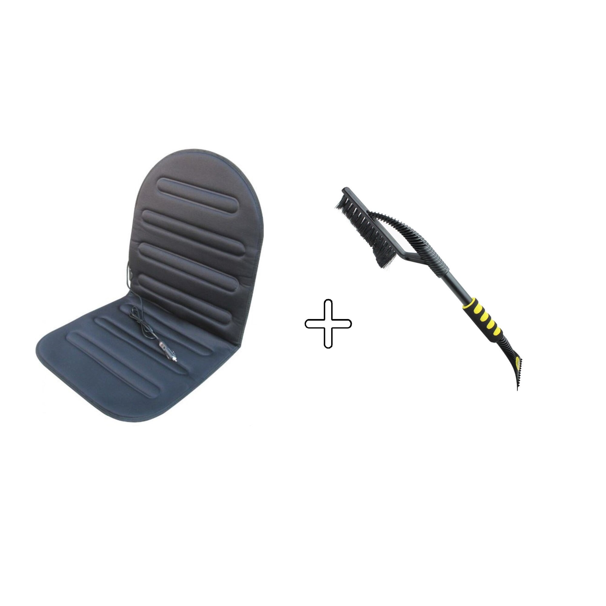 Pachet de iarna (2 produse) Husa Auto cu Incalzie 12V + Curatator gheata/perie cu maner softgrip + odorizant Metru Patrat CADOU