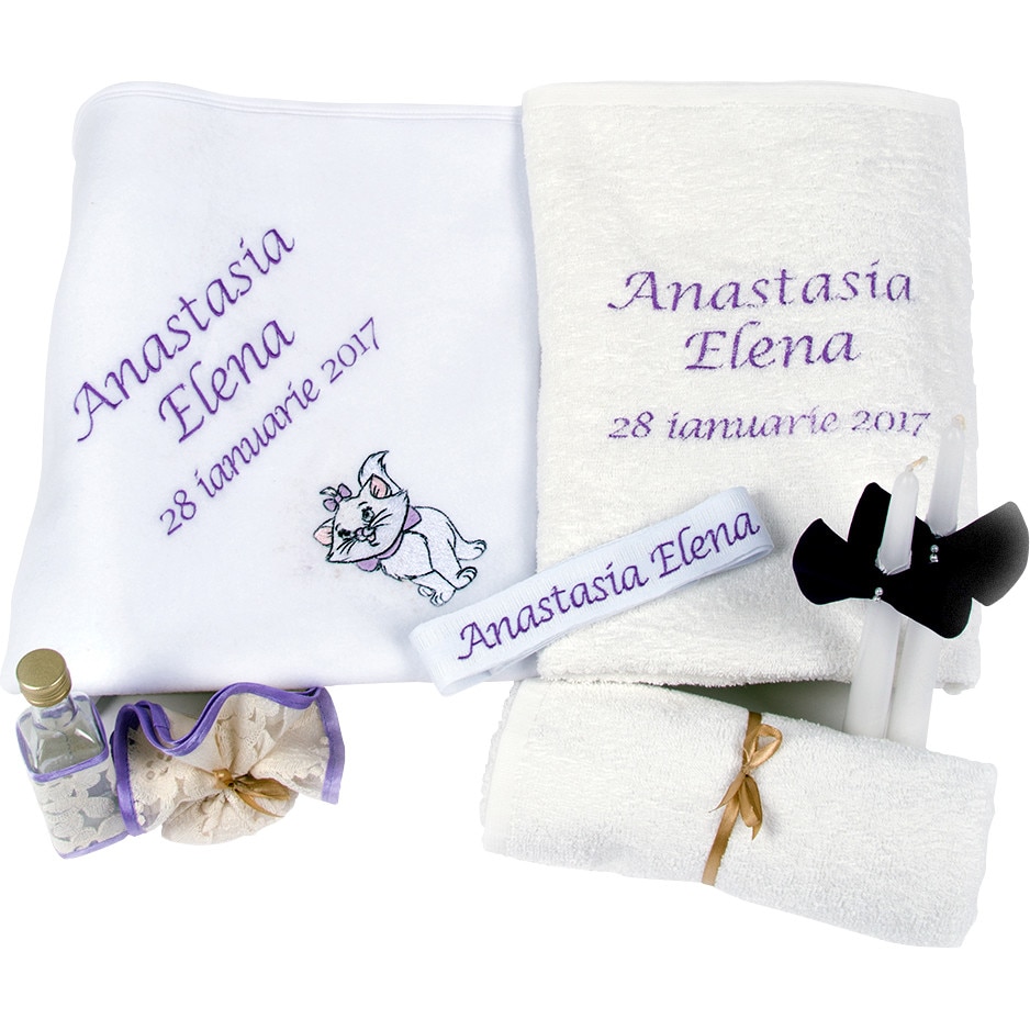 Trusou botez complet Aristocats, personalizarea inclusa, Couture Bebe