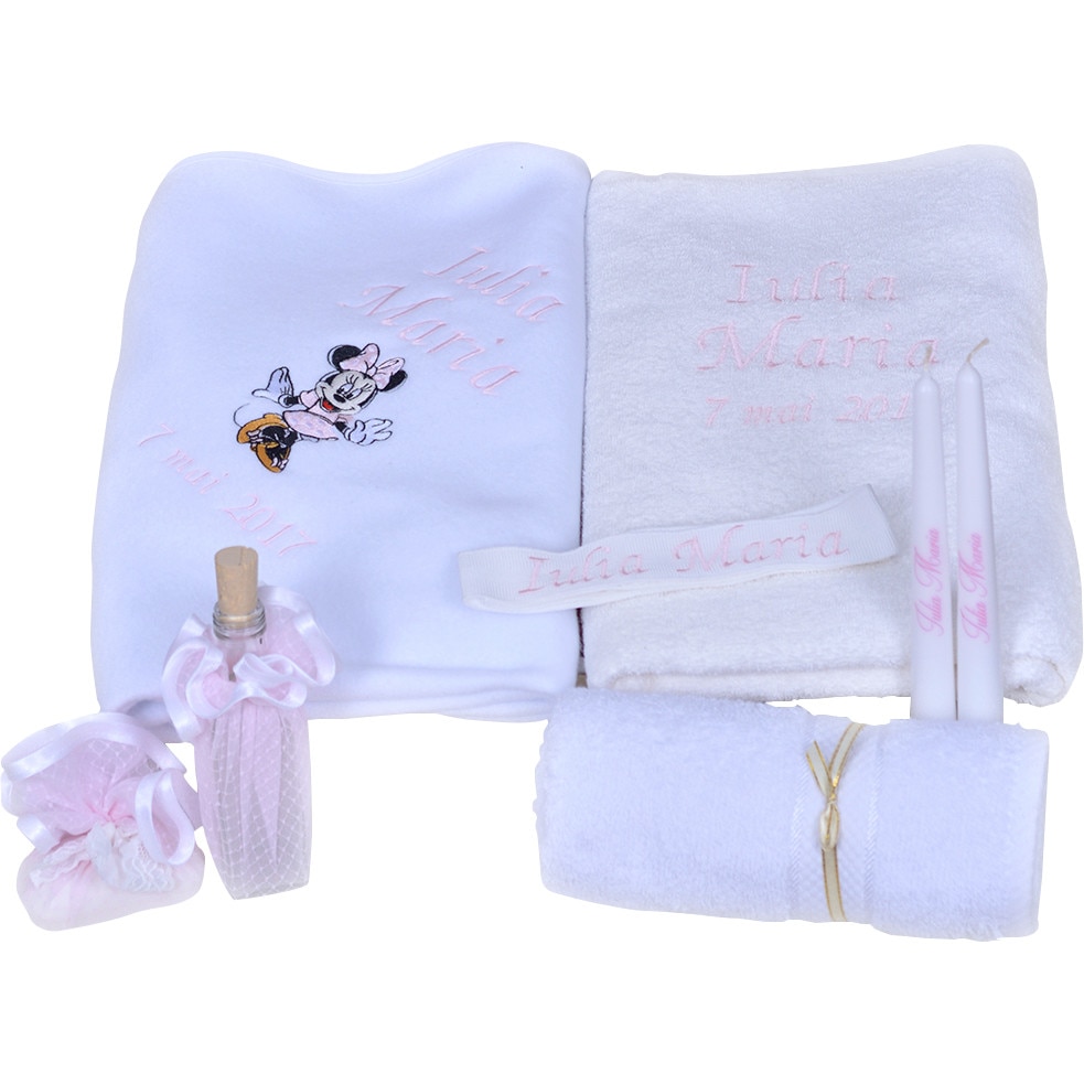 Trusou botez complet Minnie Mouse, personalizarea inclusa, Couture Bebe