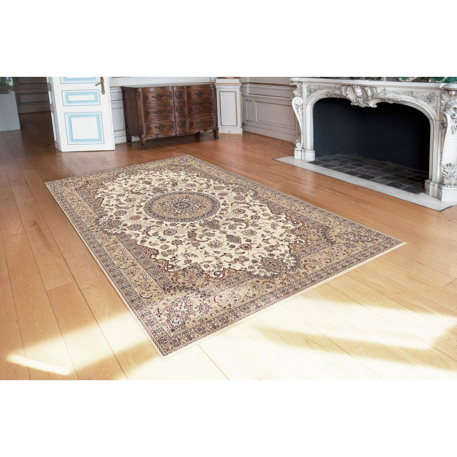 Covor Clasic, Cardinal 25501-100, Bej, 80x150 cm, 2300 gr/mp, 0.8x1.5 m. Bej / Gri 80 x 150