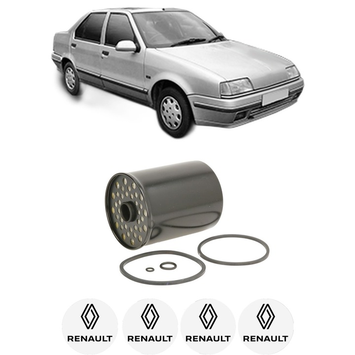 Filtru combustibil RENAULT 19 II Chamade (L53_) 1.9 D (L53J) din 1992-1997 KW 47 CP 64 CMC 1870, Bosch, Auto, 4x Stickere auto cu RENAULT