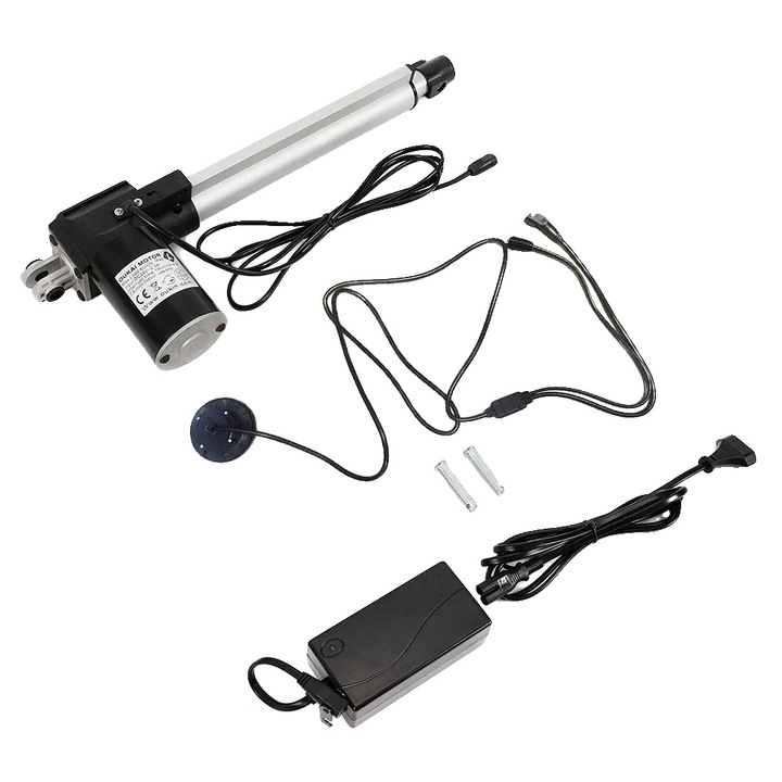 Линеен мотор, 24VDC, товароносимост 600кг, черен, дължина на хода 230мм