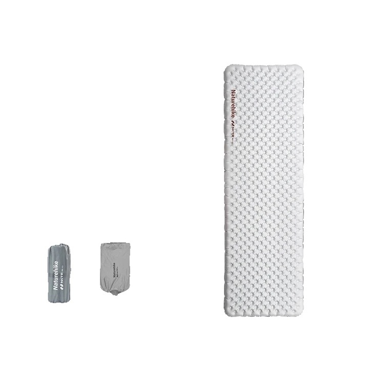 Къмпинг матрак, преносим дизайн, 7 см дебелина, 183x58 см, бял