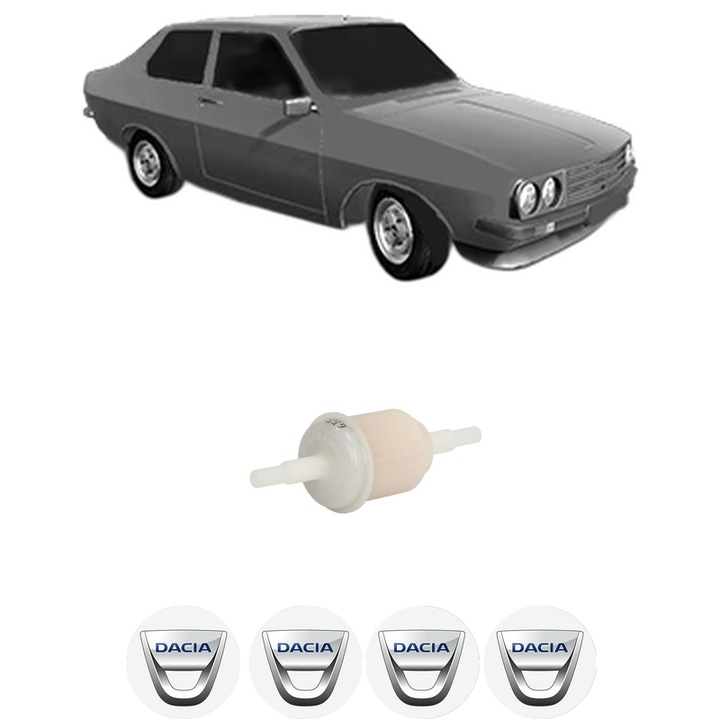 Filtru combustibil DACIA 1310 Coupe (U) 1.4 din 1981-1990 KW 48 CP 65 CMC 1397, Bosch, Auto, 4x Stickere auto cu DACIA
