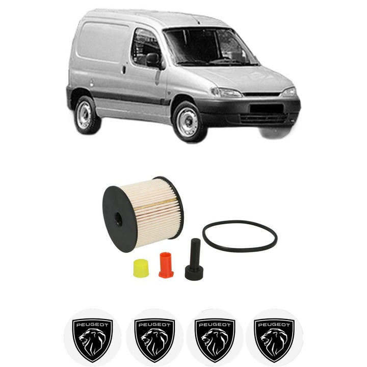 Filtru combustibil PEUGEOT PARTNER Box Body/MPV (5_, G_) 2.0 HDi 4x4 din 2004-2005 KW 66 CP 90 CMC 1997, Bosch, Auto, 4x Stickere auto cu PEUGEOT