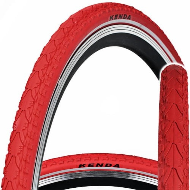 Cauciuc bicicleta K935 KHAN, 700x38c, semi-slick, rosu, 40-622