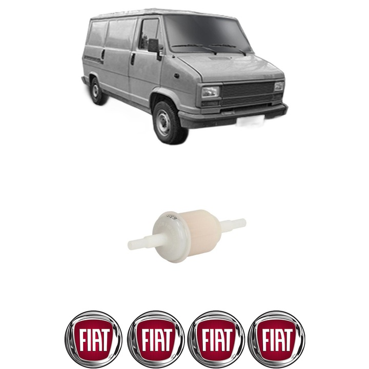 Filtru combustibil FIAT DUCATO Van (280_) 2.0 din 1985-1990 KW 55 CP 75 CMC 1971, Bosch, Auto, 4x Stickere auto cu FIAT
