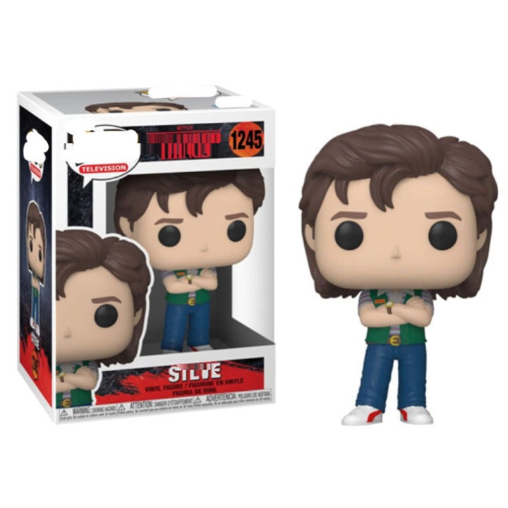 Figurine colectibile POP Stranger Things, set Dustin, Steve, Robin, Demogorgon, 10cm, PVC