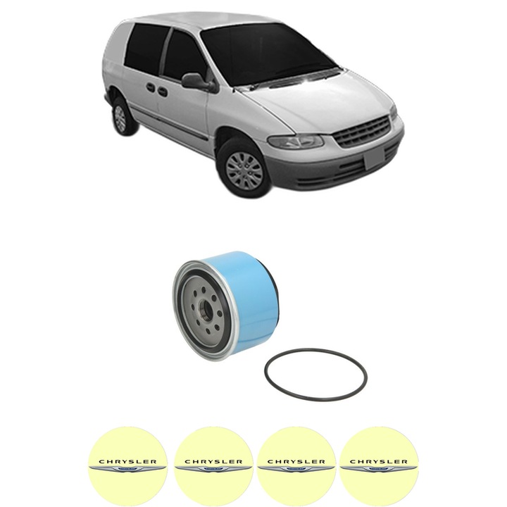 Filtru combustibil CHRYSLER VOYAGER III VAN (GS_) 2.5 TD (GSHY52, GSHZ52) din 1995-2001 KW 85 CP 116 CMC 2499, Bosch, Auto, 4x Stickere auto cu CHRYSLER
