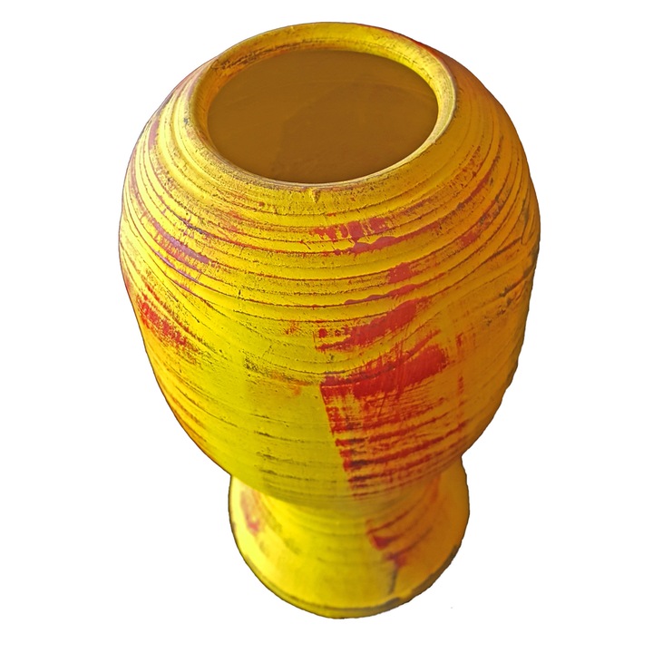 Vaza din ceramica, lucrata si pictata manual
