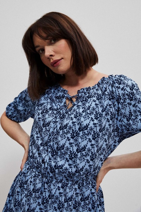 Rochie cu model floral, BLUE