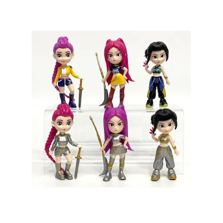 Комплект от 3 изненадващи фигурки Момичета K pop ловци на демони, Мира, Зои, Руми, 10 см, многоцветни, BimBimbo