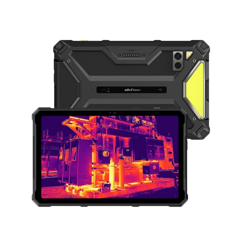Tableta Ulefone Armor Pad 4 Ultra Thermal, Procesor MediaTek Dimensity 6300 5G, Ecran IPS 10.36", 8GB RAM, 256GB Flash, 50MP, Wi-Fi, Bluetooth, GPS, Face ID, Android, 5G, Dual SIM, Fara incarcator Negru