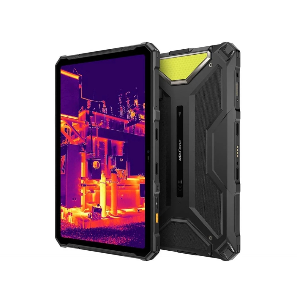 Tableta Ulefone Armor Pad 4 Ultra Thermal, Procesor MediaTek Dimensity 6300 5G, Ecran IPS 10.36", 8GB RAM, 256GB Flash, 50MP, Wi-Fi, Bluetooth, GPS, Face ID, Android, 5G, Dual SIM, Fara incarcator Negru