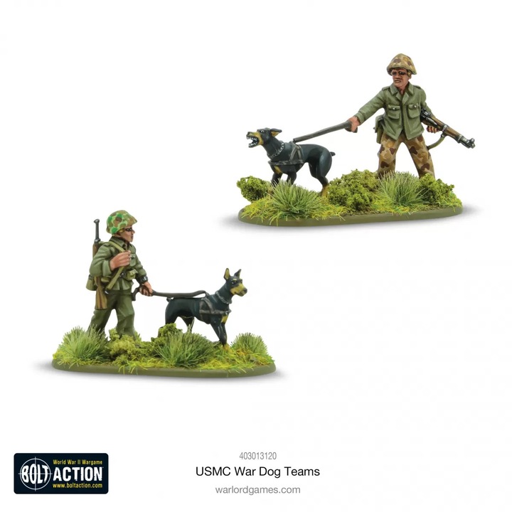 Set Figurine WARLORD GAMES Bolt Action USMC War Dog Teams