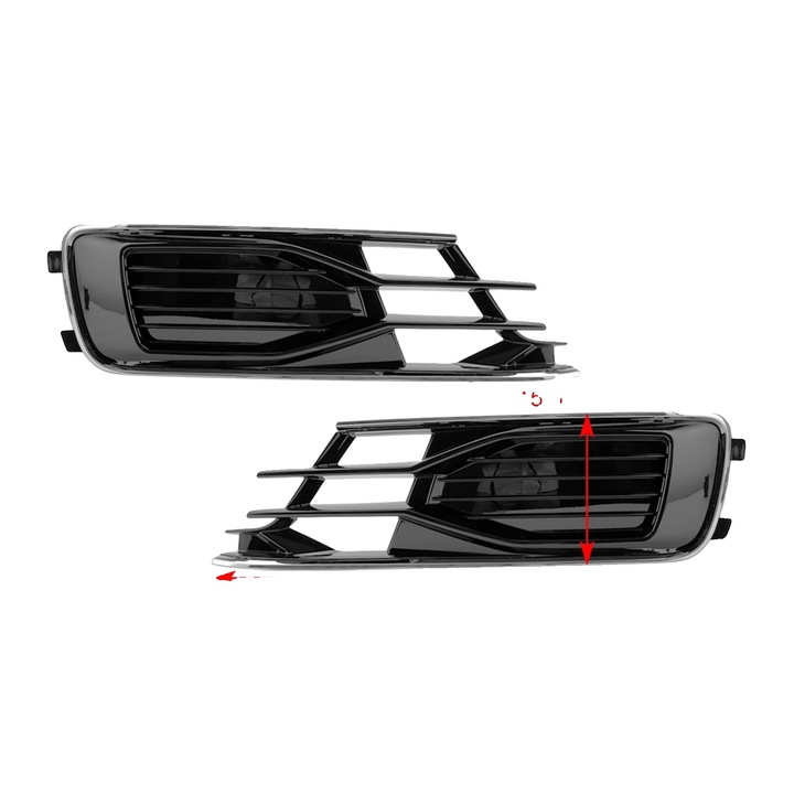 Grilaj faruri ceata set, plastic rezistent, negru crom, pentru modele 2014-2018