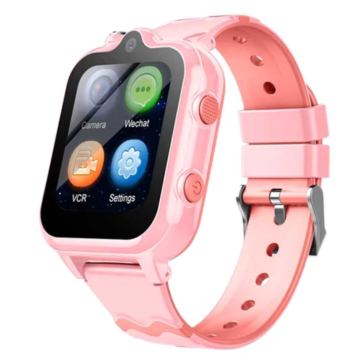 Детски смарт часовник LUMAUDiO® Snap 4G LTE с прецизен GPS, двойна HD камера, 5 дни живот на батерията, SOS бутон, водоустойчив IPX7, розов