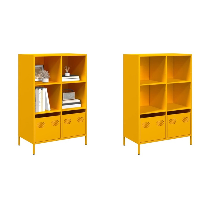 Dulap inalt, galben mustar, 68x39x103, 5 cm, otel