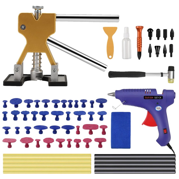 Kit de reparare a denivelarilor, design fara vopsea, unelte ajustabile, albastru, dimensiuni compacte