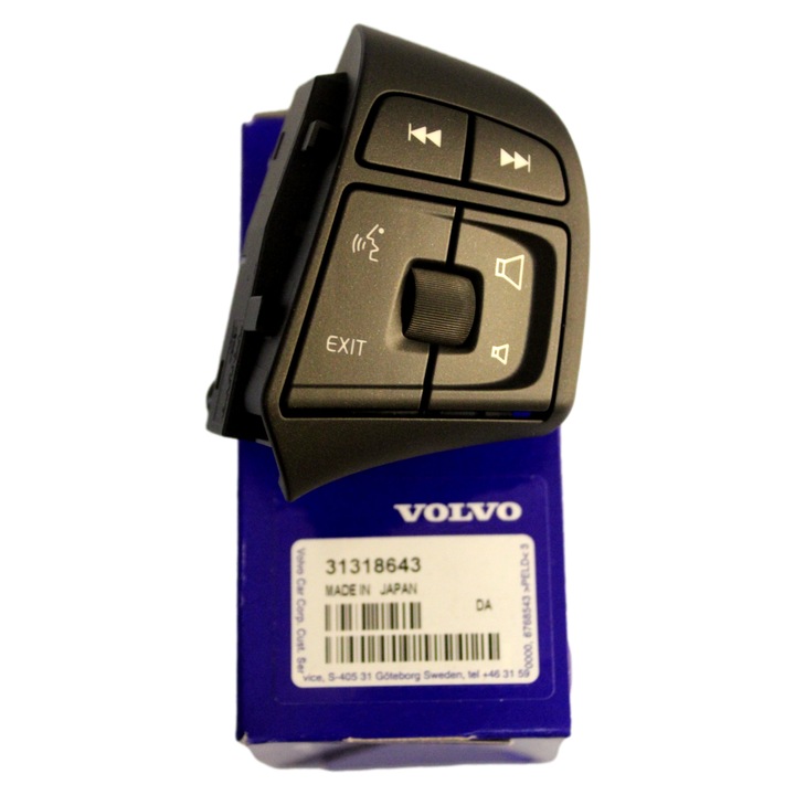 Audióvezérlő gombok, kormánykerék vezérlők jobb oldalon Volvo S60 V60 XC60 31318643, eredeti