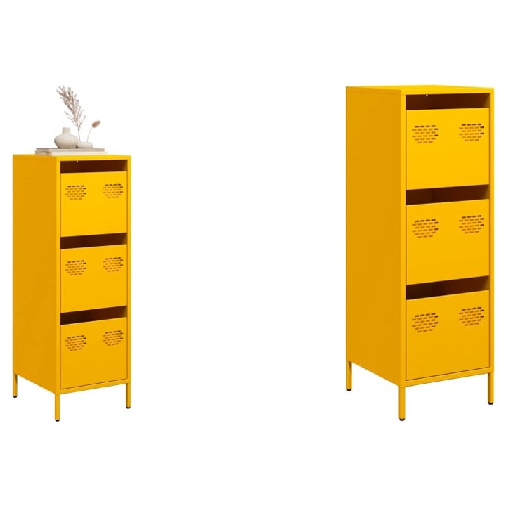 Dulap inalt, galben mustar, 39x35x103, 5 cm, otel