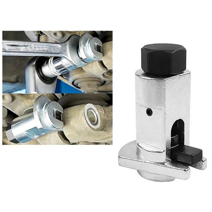 Separator de suspensie, instrument universal pentru indepartarea amortizorului, marca MaxTech® – otel rezistent, design stabil si anti-alunecare, versatil, durabil si usor de utilizat, argintiu