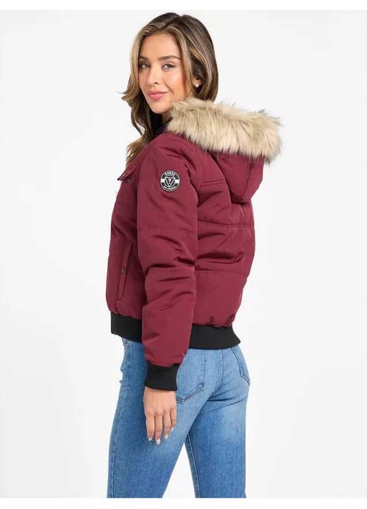 Geacă de iarnă, GUESS Eco Dustina, bordeaux, S