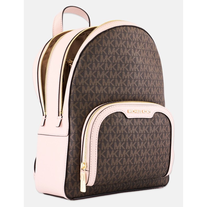 Rucsac Michael Kors de dama cu monograma si detalii roz pudrat, 35S2G8TB2BPOW