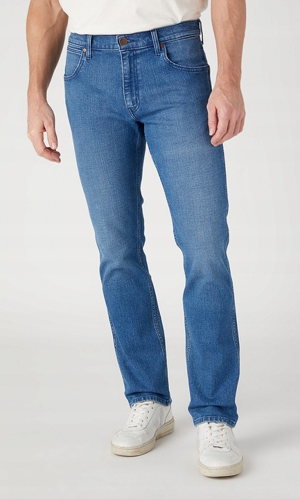 Blugi barbati Wrangler Greensboro 803, albastru, usor elastici, bumbac, Albastru