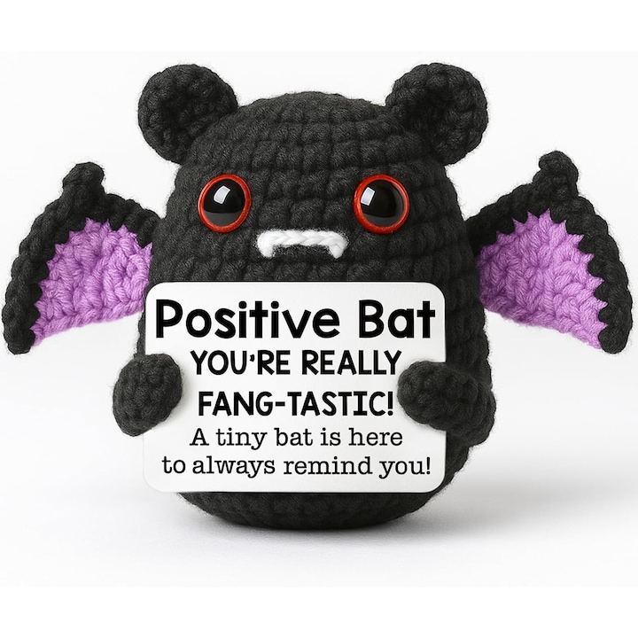 Set jucarii de crosetat, Excitat®, liliacul, Halloween, Craciun, Decor pentru birou, Cadouri pentru zi de nastere, Fete, Femei, 8.9*4.8*5.8cm