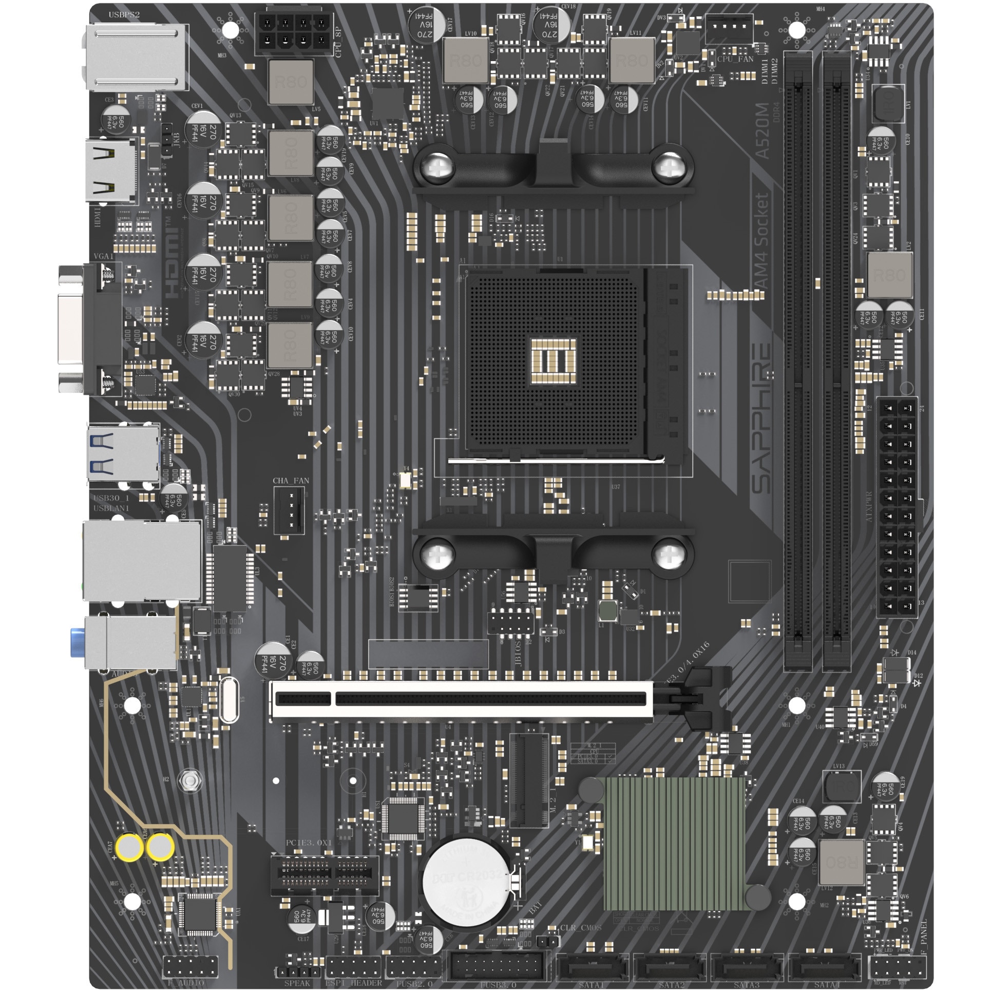 Placa de baza SAPPHIRE A520M-E, Socket AM4