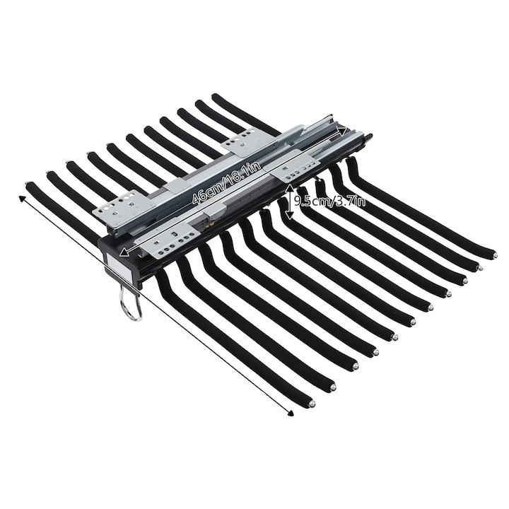 Органайзер за панталони, прибиращ се дизайн, спестяващо място решение, черен, 2 реда