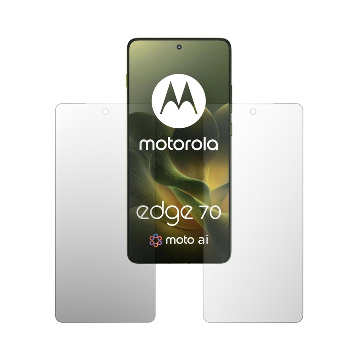 Set 2X Folie Protectie Ecran Folie24, pentru Motorola Edge 70, 1X Ultra-Clear + 1X Mata, Acoperire Case-Friendly ( Compatibile cu Carcasa ), Adezive, Flexibile cu Auto Regenerare