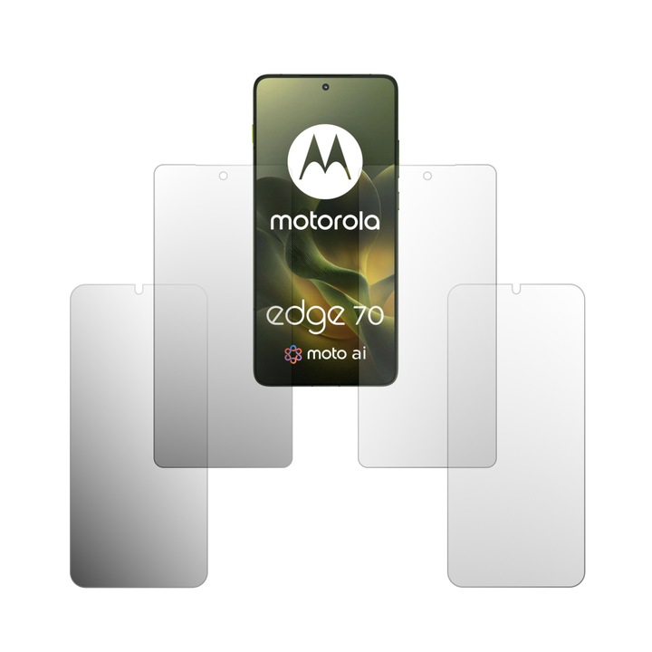 Set 4X Folie Protectie Ecran Folie24, pentru Motorola Edge 70, 2X Ultra-Clear + 2X Mate, Acoperire Full-Display si Case-Friendly, Adezive, Flexibile cu Auto Regenerare