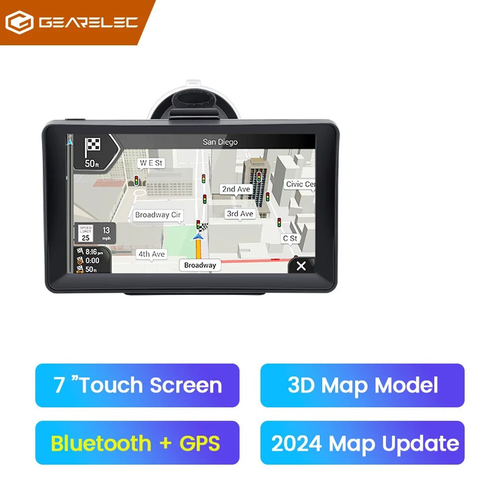 Navigator GPS 7 inch, Bluetooth, 800x480, 8GB, 704-BT - eMAG.ro