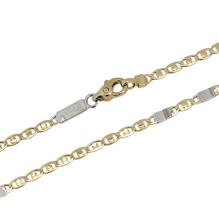 Lantisor bicolor PATTIC, 4,50 gr, aur galben si alb, bijuterii barbati