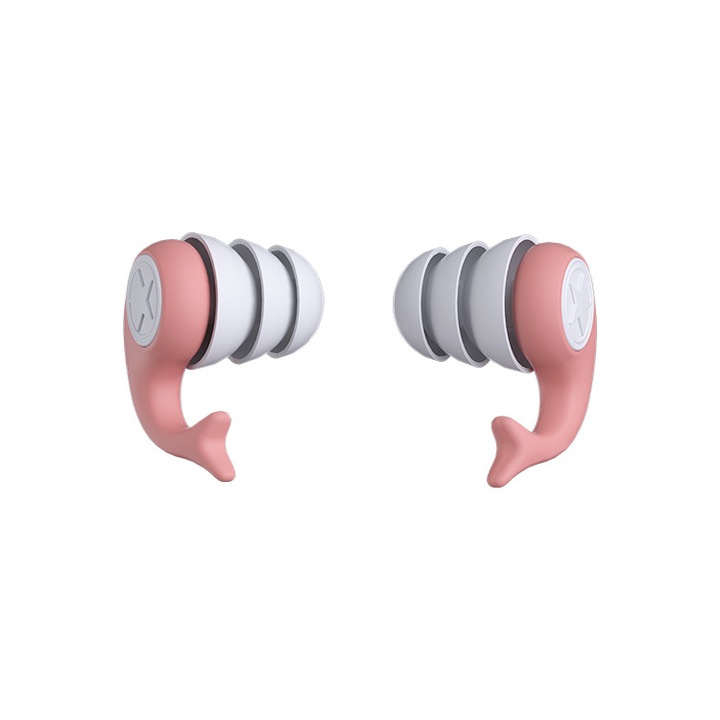 Újrahasználható zajcsökkentő füldugók, rózsaszín, hordtáskával