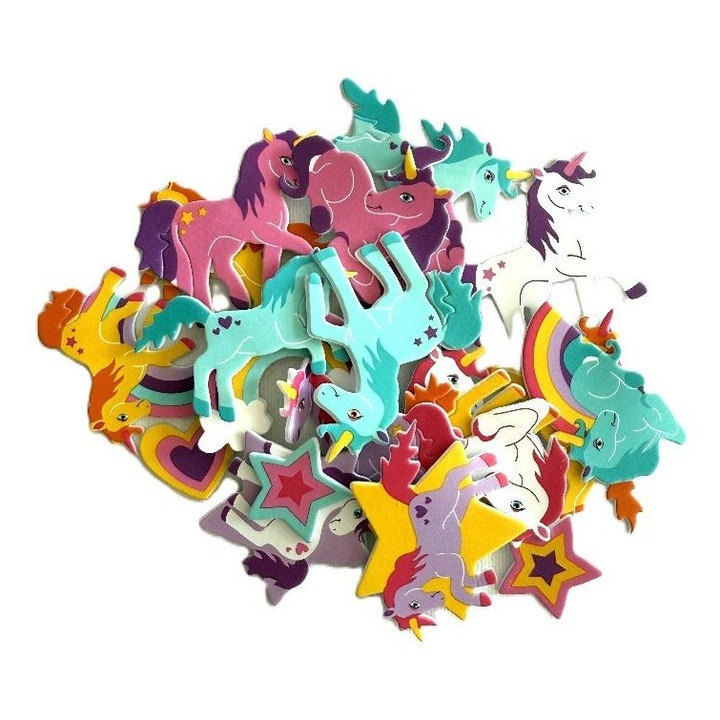 Stickere decorative BREWIS set unicorni si curcubeu