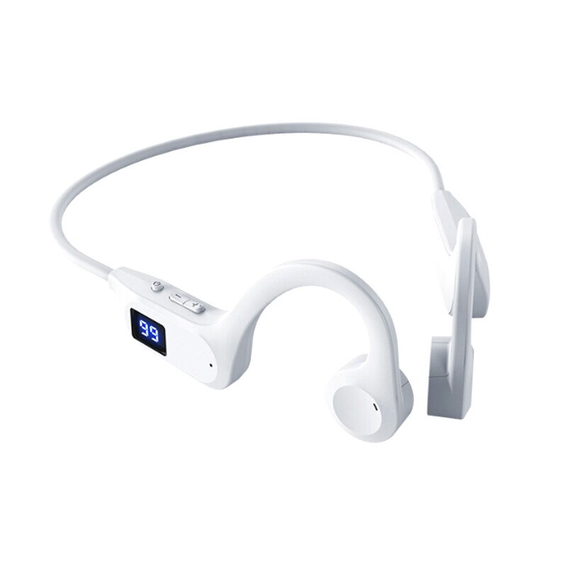 Casti wireless cu conductie osoasa, alb, design modern, utilizare ...