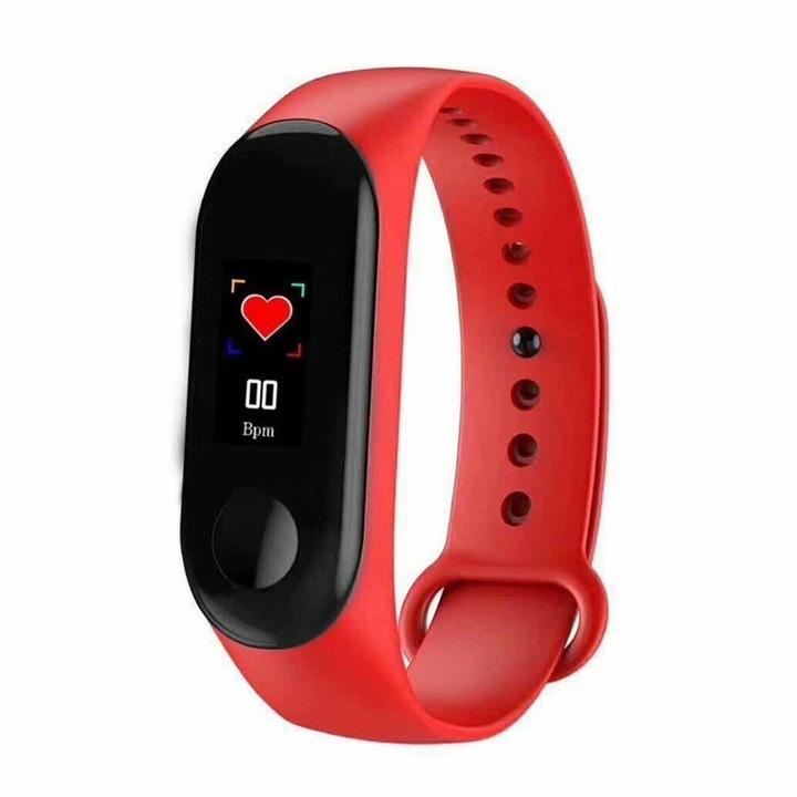 Bratara fitness, 0.96" ecran color, monitorizare ritm cardiac, apa rezistenta IP67, multicolor, 22mm