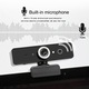 Уеб камера USB с микрофон с шумопотискане, ръчен фокус, 12MP, черна, 2.3x8.8см